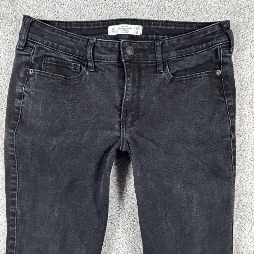 Abercrombie & Fitch Womens 6S Faded Black Skinny Jeans W28 L29 Mid Rise Stretch - Picture 2 of 13